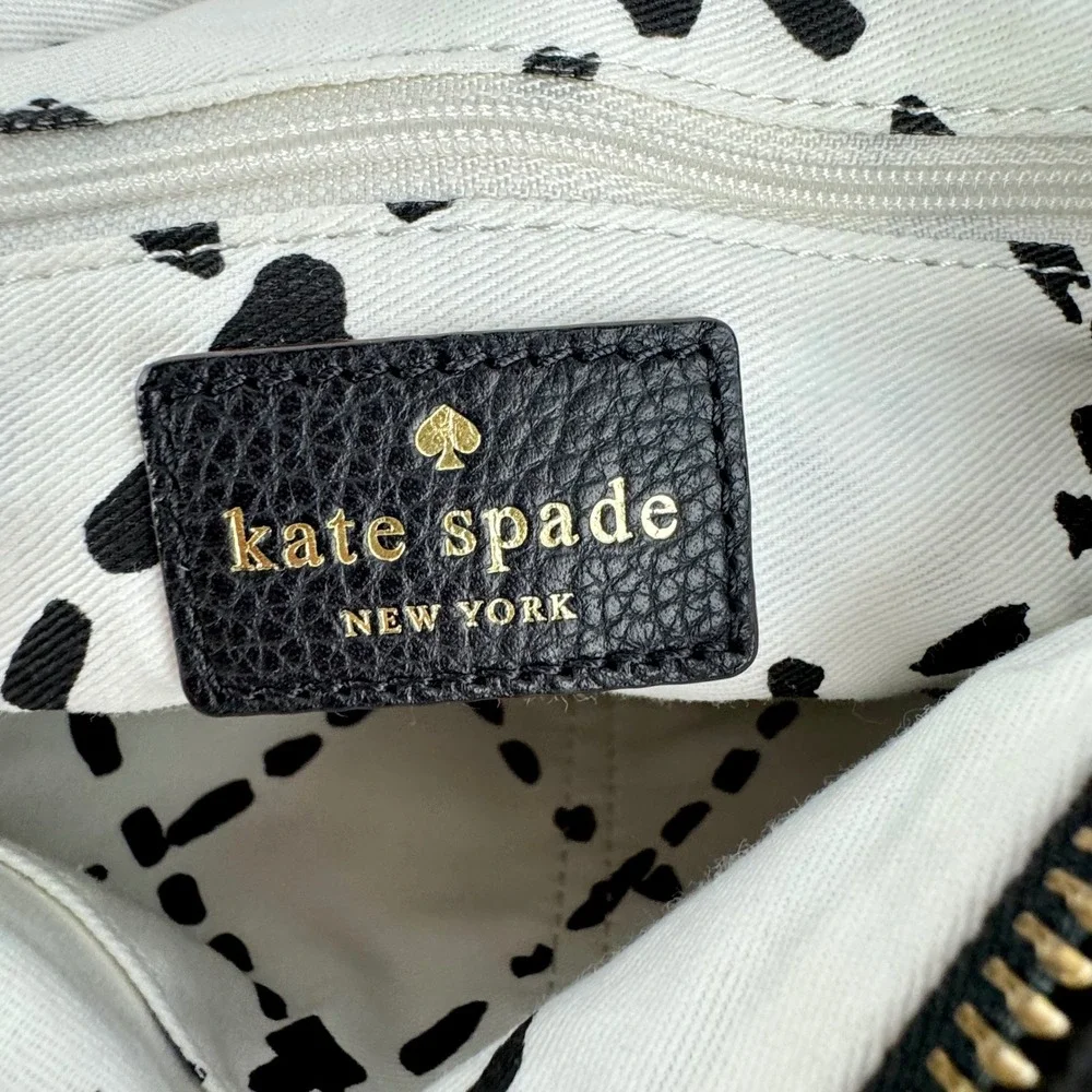Kate Spade New York Black Leather Shoulder Bag‎ Satchel Gold Hardware